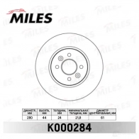 Тормозной диск MILES K000284 1420601382 R USS3W - Изображение 2