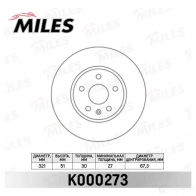 Тормозной диск MILES 52 FF0V Chevrolet Camaro 5 (GM Z) 2009 – 2015 K000273