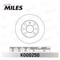Тормозной диск MILES KW7X E 1420600961 K000250