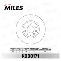 Тормозной диск MILES K000171 1420601628 YVC R4P
