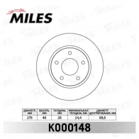Тормозной диск MILES 1420601781 6 TGXM1 K000148