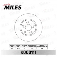 Тормозной диск MILES K000111 1420601284 WNB XO