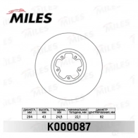 Тормозной диск MILES 1420601389 WKUO RJ K000087