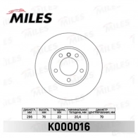 Тормозной диск MILES 1420601150 KZD3 5 K000016