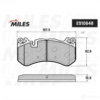 Тормозные колодки дисковые, комплект MILES DPM0 KH E510648 1439897454 - Изображение 2