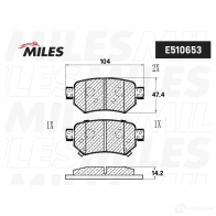 Тормозные колодки дисковые, комплект MILES 8 SWBG Mazda 6 (GJ, GL) 3 Универсал 2.2 D 184 л.с. 2018 – 2025 E510653