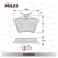 Тормозные колодки дисковые, комплект MILES 1436968196 E510526 U8T EO - Изображение 2