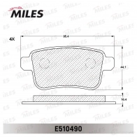 Тормозные колодки дисковые, комплект MILES J 2RIF E510490 1436968189 - Изображение 2