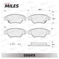 Тормозные колодки дисковые, комплект MILES 1436968185 MSGW Q E510478 - Изображение 2