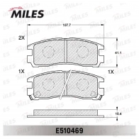 Тормозные колодки дисковые, комплект MILES E510469 1436968182 GG5D5 TQ - Изображение 2