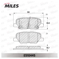 Тормозные колодки дисковые, комплект MILES 1436968174 KJM DKEH E510445 - Изображение 2