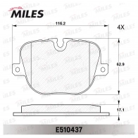 Тормозные колодки дисковые, комплект MILES 1436968170 E510437 G6 VY2X4 - Изображение 2