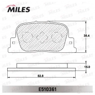 Тормозные колодки дисковые, комплект MILES 1436968151 E510361 4X10Z 31 - Изображение 2