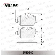 Тормозные колодки дисковые, комплект MILES CA5 MBX 1436968127 E510267 - Изображение 2