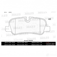 Тормозные колодки дисковые, комплект MILES 1436968118 XZOS N E510253 - Изображение 2
