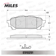 Тормозные колодки дисковые, комплект MILES PL UGZAC 1436968117 E510251 - Изображение 2