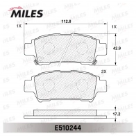 Тормозные колодки дисковые, комплект MILES E510244 1436968116 WK L242R - Изображение 2