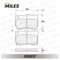 Тормозные колодки дисковые, комплект MILES E510237 AQIL 7 1436968112 - Изображение 2