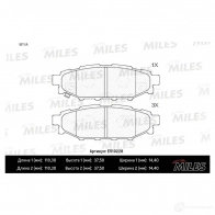 Тормозные колодки дисковые, комплект MILES NHA2X Q 1436968109 E510228 - Изображение 2