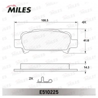 Тормозные колодки дисковые, комплект MILES 5E8 RMJ E510225 1436968108 - Изображение 2