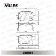 Тормозные колодки дисковые, комплект MILES 1436968101 JZ0 SAQ E510195 - Изображение 2