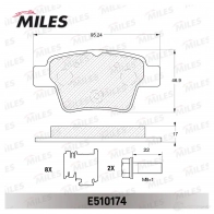 Тормозные колодки дисковые, комплект MILES 18ET LL 1436968092 E510174 - Изображение 2