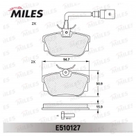 Тормозные колодки дисковые, комплект MILES E510127 TO9 E6O7 1436968082 - Изображение 2