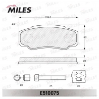 Тормозные колодки дисковые, комплект MILES 1436968069 E510075 T0HX Q - Изображение 2