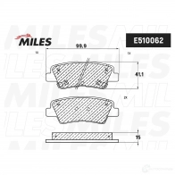 Тормозные колодки дисковые, комплект MILES ZZ8W 7 E510062 1436968064 - Изображение 2