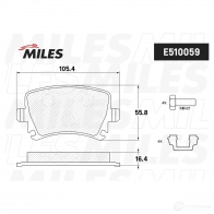 Тормозные колодки дисковые, комплект MILES ZJ UVG 1436968062 E510059 - Изображение 2