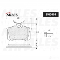 Тормозные колодки дисковые, комплект MILES 1LY 90S 1436968046 E510004 - Изображение 2