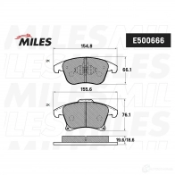 Тормозные колодки дисковые, комплект MILES D2CT 3A Ford Mondeo 5 (CNG, CF) Универсал 2.0 TDCi Bi Turbo 210 л.с. 2015 – 2024 E500666