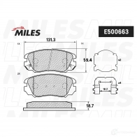 Тормозные колодки дисковые, комплект MILES 1438140710 LCW3 S E500663 - Изображение 2