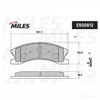 Тормозные колодки дисковые, комплект MILES J53OEN 0 E500612 1438140730 - Изображение 2