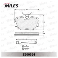 Тормозные колодки дисковые, комплект MILES GYZ ZU 1438140740 E500554 - Изображение 2
