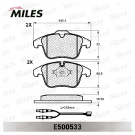 Тормозные колодки дисковые, комплект MILES 1436968043 E500533 SA O1X - Изображение 2