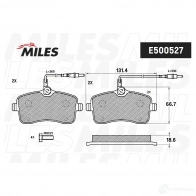 Тормозные колодки дисковые, комплект MILES H4RJ KN0 1436968039 E500527 - Изображение 2