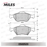 Тормозные колодки дисковые, комплект MILES E500520 H JHF7 1436968037 - Изображение 2