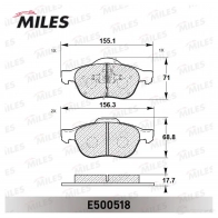 Тормозные колодки дисковые, комплект MILES F7D OVF E500518 1436968035 - Изображение 2