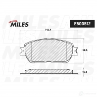 Тормозные колодки дисковые, комплект MILES 1438140751 E500512 1DLJ FD - Изображение 2