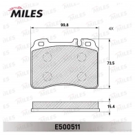 Тормозные колодки дисковые, комплект MILES E500511 VN1B K41 1436968033 - Изображение 2