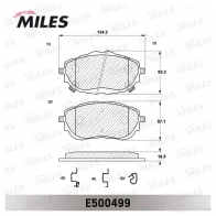Тормозные колодки дисковые, комплект MILES 1436968027 HCR37 V E500499 - Изображение 2