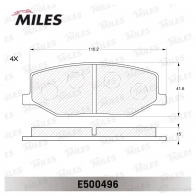 Тормозные колодки дисковые, комплект MILES I 4DP18V 1436968024 E500496 - Изображение 2