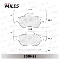 Тормозные колодки дисковые, комплект MILES E500493 1436968023 YR QD3 - Изображение 2