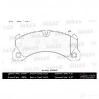 Тормозные колодки дисковые, комплект MILES M70E 8 1436968019 E500487 - Изображение 2