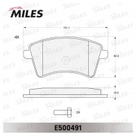 Тормозные колодки дисковые, комплект MILES 1436968021 ZM M41IO E500491 - Изображение 2