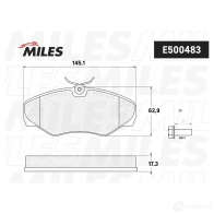 Тормозные колодки дисковые, комплект MILES 1436968016 E500483 F3A 6Y8 - Изображение 2