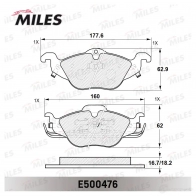 Тормозные колодки дисковые, комплект MILES MRTL X 1436968011 E500476 - Изображение 2