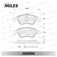 Тормозные колодки дисковые, комплект MILES E500458 Y WAC1G 1436968005 - Изображение 2