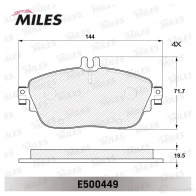Тормозные колодки дисковые, комплект MILES 1436967999 P 2NB4 E500449 - Изображение 2